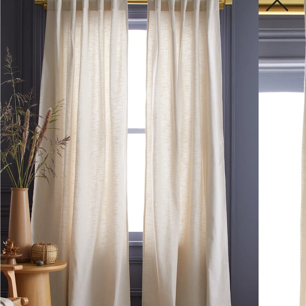 New! Quince Cotton Slub Cotton Filtering Curtain Natural 48" x 96"- One Panel